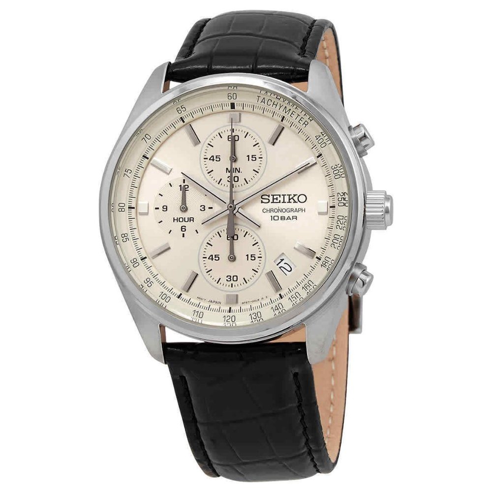 Seiko Champagne Leather Mens Watch! NEW